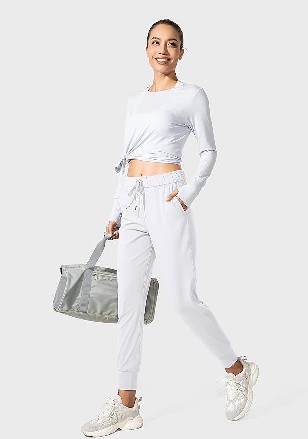 SANTINY Women's Joggers Pants Pockets Drawstring Running Sweatpants for Women Lounge Workout Jogging