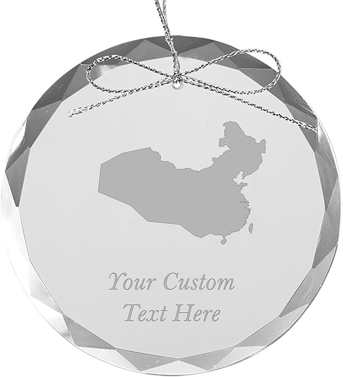 China, Personalized Travel Christmas Ornament – Customized Engraved Glass Keepsake - Custom Family Trip & Vacation, 2024, 2025, 2026, 2027 & Name – Destination Xmas Holiday Ornament