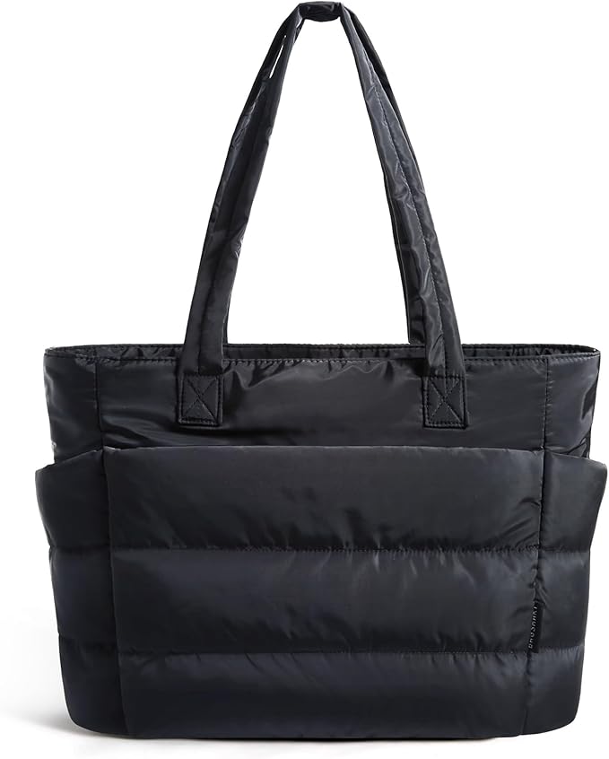 BAGSMART Tote Bag for Women, Lightweight Puffy Tote Bag with Compartments Shoulder Bag Handbag for Travel, Work, Gym | Lightweight, Puffy, Tote Bag with Compartments, Quilted, for Travel, Work