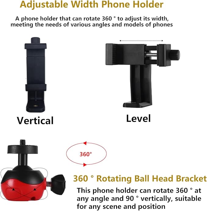 Vlogging Kit for iPhone Android Accessories, with Phone Mount, Tripod, LED Light, Microphone to One-Hand Operate Video Calling, Vlogging, YouTube, Instagram, Tiktok