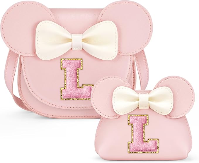 QLOVEA Birthday Gifts for 3 4 5 6 7 8 Year Old Girl - Toddler Purse Gifts for Girls, Little Girl Purse Kids Wallet Crossbody Bag (L, Pink)