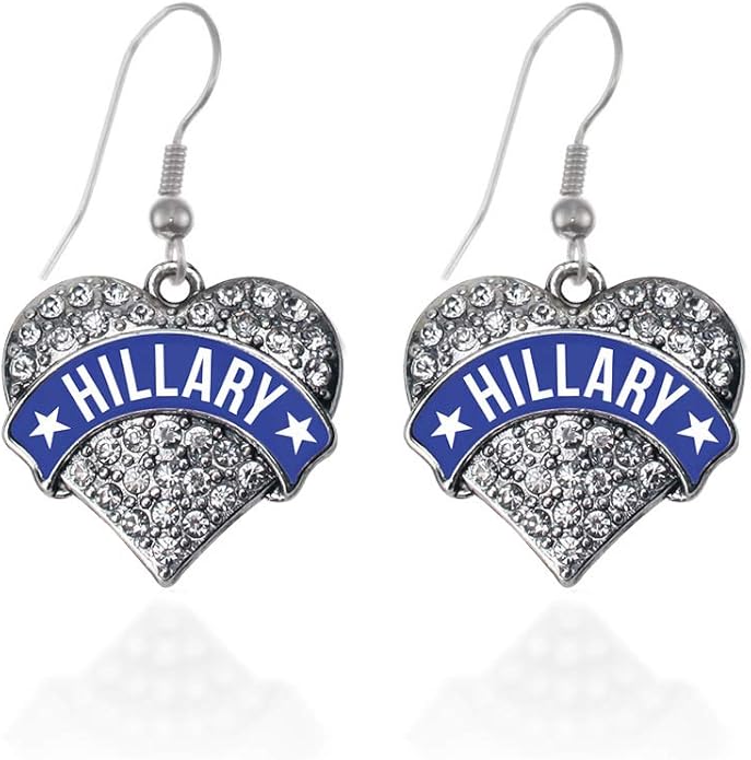 Inspired Silver - Silver Pave Heart Charm French Hook Drop Earrings with Cubic Zirconia Jewelry