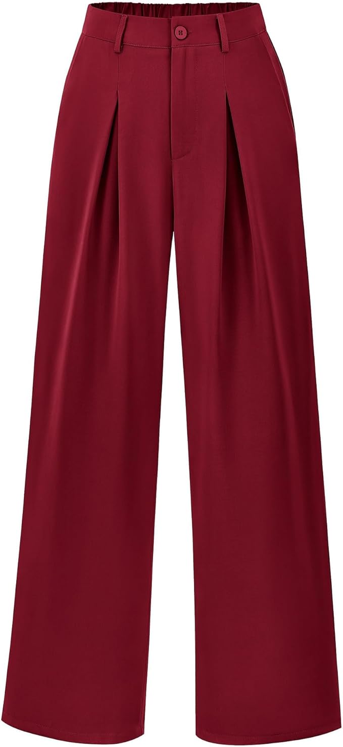 BTFBM Women High Waist Palazzo Pants Spring 2026 Casual Wide Leg Trousers Loose Work Office Business Suit Pant Pockets