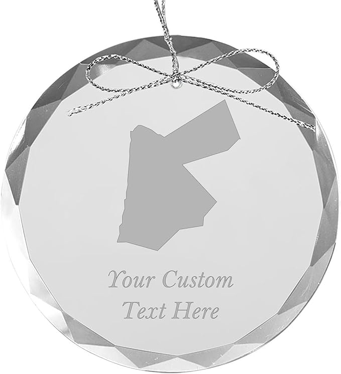 Jordan, Personalized Travel Christmas Ornament – Customized Engraved Glass Keepsake - Custom Family Trip & Vacation, 2024, 2025, 2026, 2027 & Name – Destination Xmas Holiday Ornament