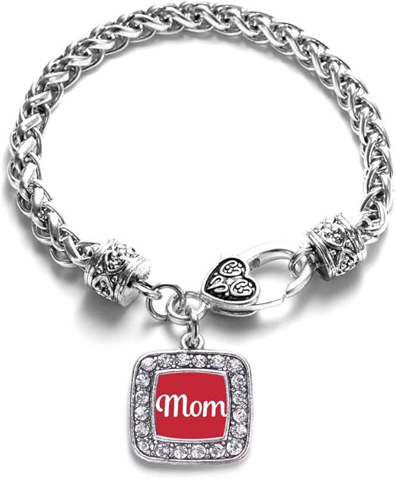 Inspired Silver - Silver Square Charm Bracelet with Cubic Zirconia Jewelry