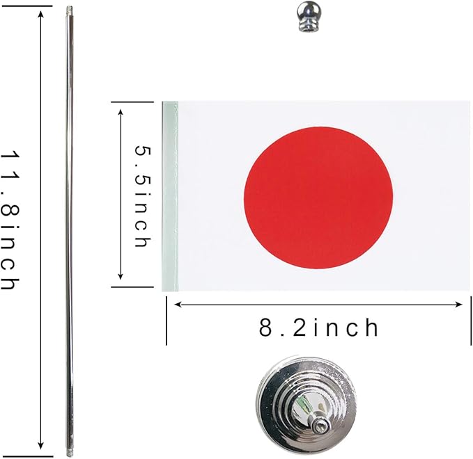 GentleGirl Japan Flag Japanese Flags, Small Mini Japanese Desk Office Table Flag on Stick Stand Base,Festival Events Celebration,Home Decoration