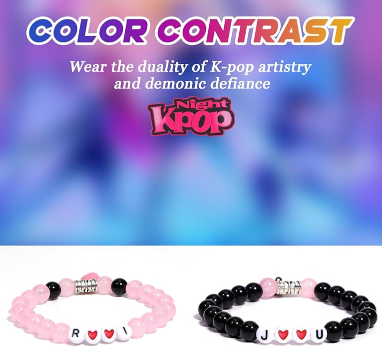 AICase for Korea-Pop Merch Toys Gifts Doll Cosplay Outfit Costume 5 Pcs Stackable Stretch Friendship Beaded K_Pop Bracelets Merchandise Jewelry Gifts for Fans Women Christmas Stocking