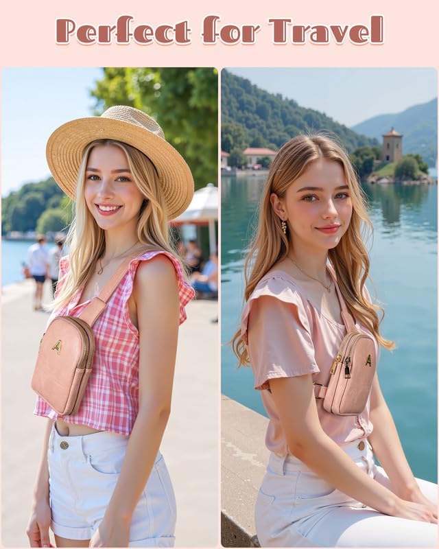 Personalized Birthday Gift for Teen Girls, Sling Purse with Initial Letter, Lightweight Small Crossbody Bags, Tween Girls Trendy Stuff, Waterproof Cell Phone Purse with Adjustable Strap