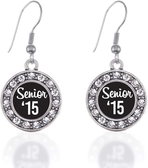 Inspired Silver - Silver Circle Charm French Hook Drop Earrings with Cubic Zirconia Jewelry