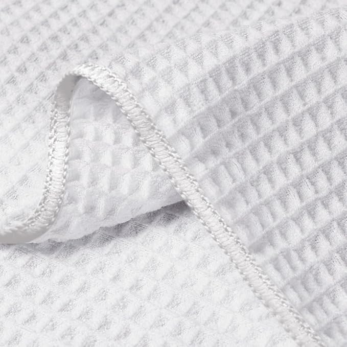 HOMEXCEL White Waffle Washcloths Towels 10 Pack, Premium Microfiber Face Towels, Ultra Soft, Lightweight Highly Absorbent Quick Dry Washcloths for Bathroom, Gym, Shower, Hotel, Spa 12 x 12 Inch