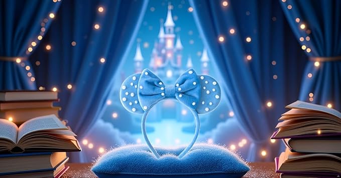 KARETT Sequins Mouse Ears Headband With Glitter Bow Princess Party Decorations For Girls Women