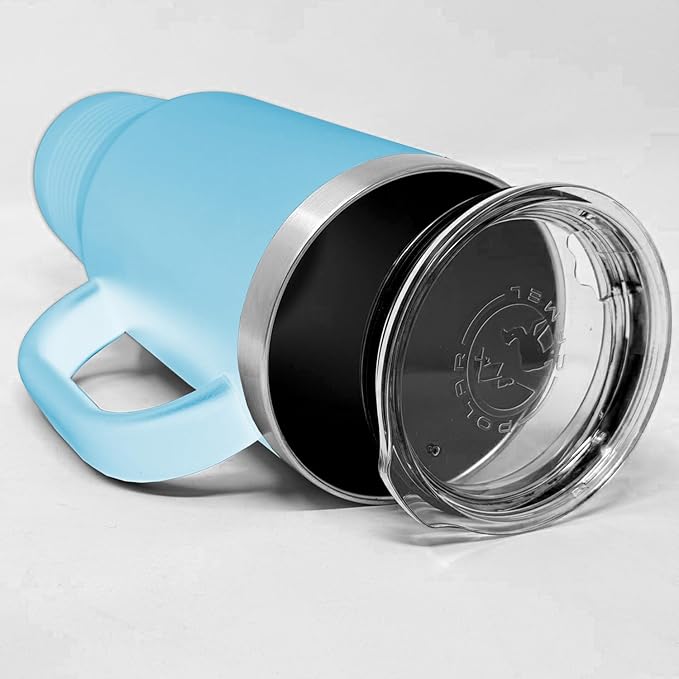LaserGram 40oz Vacuum Insulated Travel Mug with Handle, CNA Certified Nurse Assistant, Personalized Engraving Included (Light Blue)