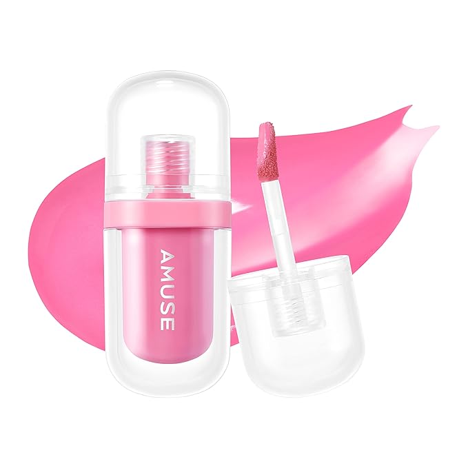 Amuse Seoul Jel-Fit Tint (04 Rose Milk) | Korean Jelly Lip Tint, Long-Lasting Lip Stain, Hydrating & Glossy, Hyaluronic Acid for Smooth Moisturized Lips, High Pigmentation, Vegan
