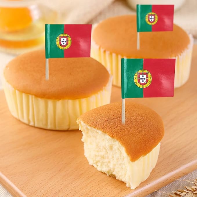 Portugal Flag Portuguese Flag, Small Mini Portugal Toothpick Flags for Food, Cupcakes, Cocktails, Appetizers, Bar Party Decorations