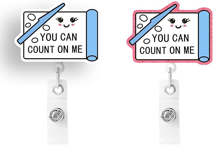 2 Pcs Funny Badge Reel - Retractable ID Holder with Alligator Clip& Nylon Cord | AcrylicClip for Nurse Nurses Office Worker Teacher Student