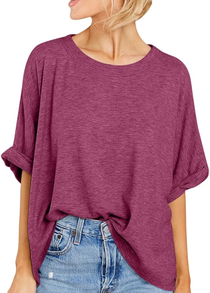 Women Oversized T-Shirt Summer Casual Short Sleeve Loose Tee Tops