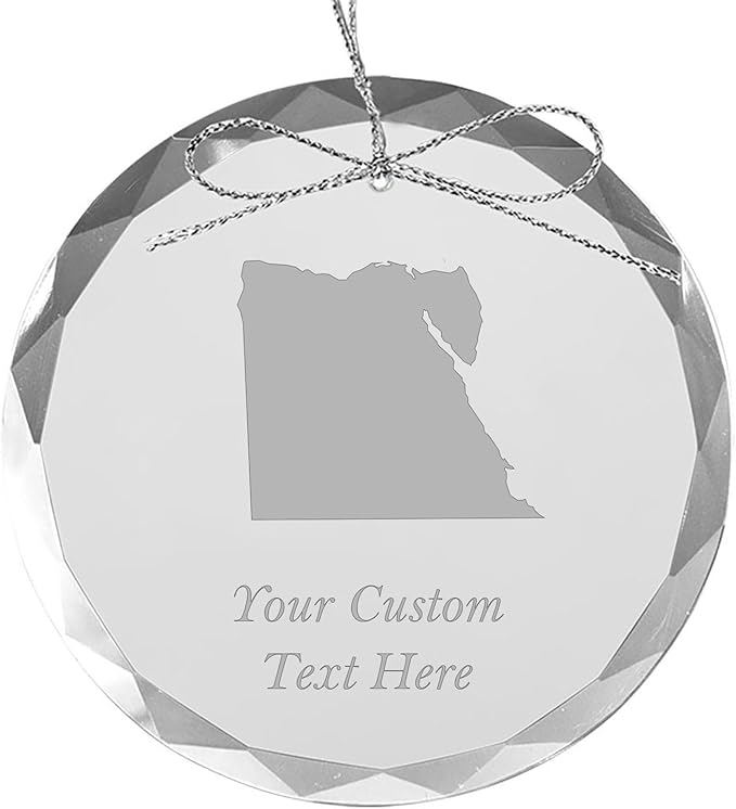 Egypt, Personalized Travel Christmas Ornament – Customized Engraved Glass Keepsake - Custom Family Trip & Vacation, 2024, 2025, 2026, 2027 & Name – Destination Xmas Holiday Ornament