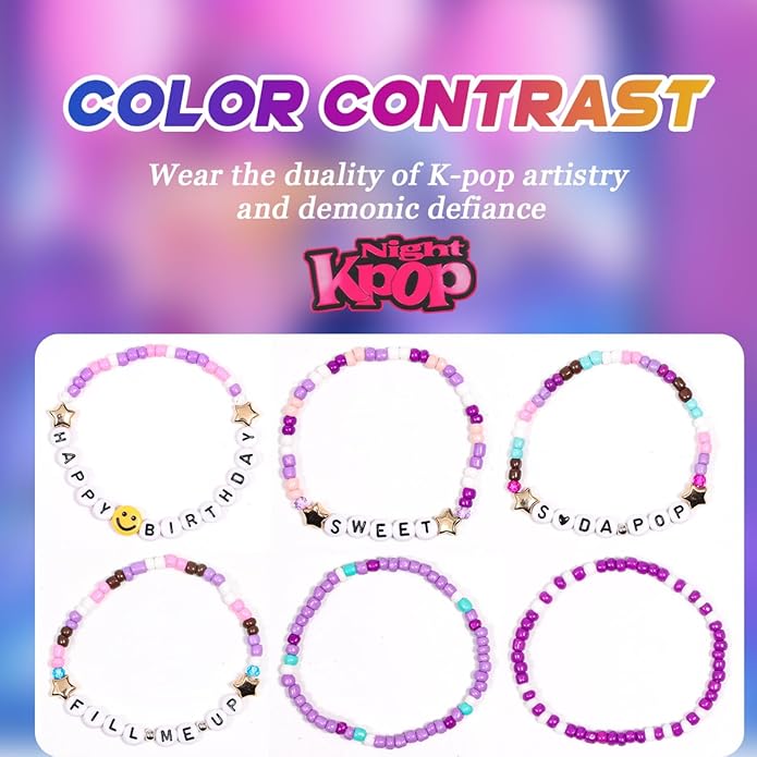 AICase for Korea-Pop Merch Toys Gifts Doll Cosplay Outfit Costume 5 Pcs Stackable Stretch Friendship Beaded K_Pop Bracelets Merchandise Jewelry Gifts for Fans Women Christmas Stocking