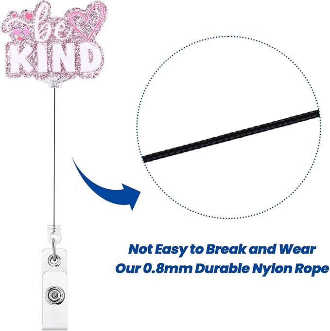 Be Kind Funny Medical Badge Reel | Cute Retractable ID Card Healthcare Badge Holder | Name Tag Work Badge Clip for RN LPN CNA MA ER Night Shift Nurse Nursing Student Doctor | Nurse Gifts | Acrylic