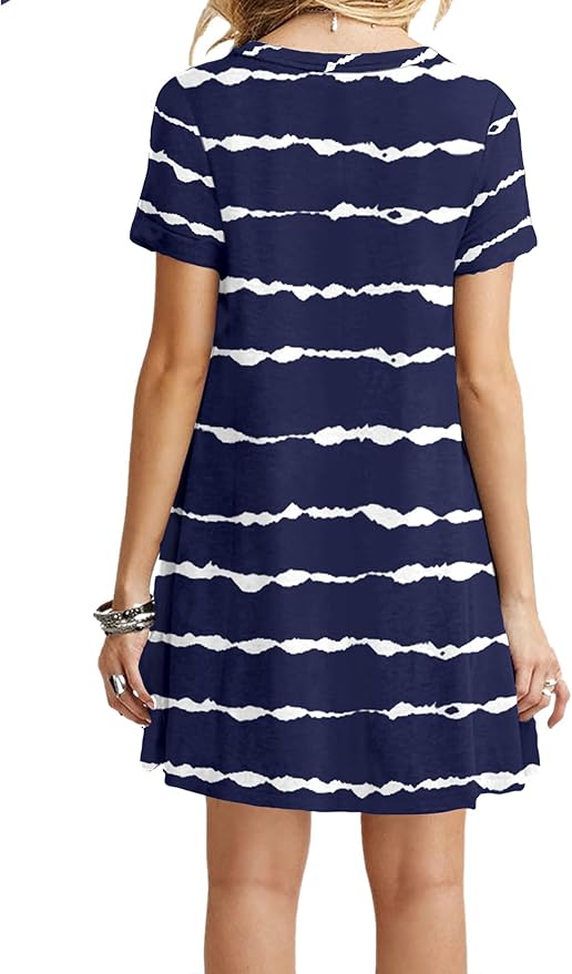 MOLERANI Women's Casual Plain Simple T-Shirt Loose Dress