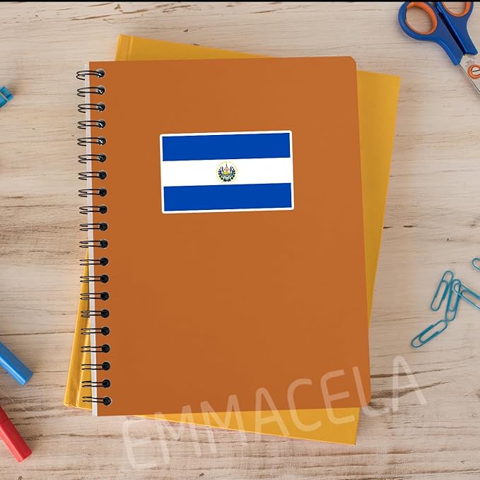 (3PCS) El Salvador Flag stickers, Countries Flag Stickers - Waterproof Vinyl Decals For Laptops, Tumblers, Water Bottles, Books, Scrapbooks, Size 3 x 1.8 Inch