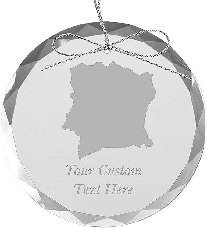 Cotte D Ivoire, Personalized Travel Christmas Ornament – Customized Engraved Glass Keepsake - Custom Family Trip & Vacation, 2024, 2025, 2026, 2027 & Name – Destination Xmas Holiday Ornament