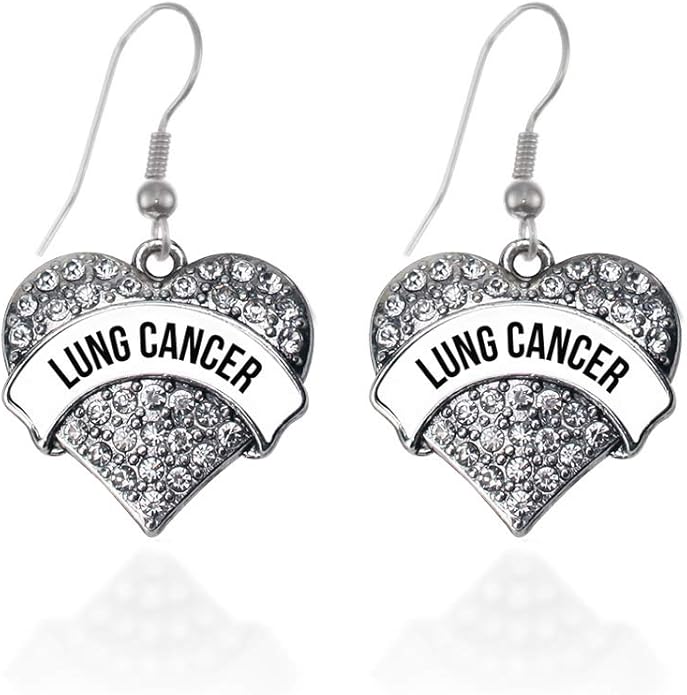 Inspired Silver - Silver Pave Heart Charm French Hook Drop Earrings with Cubic Zirconia Jewelry
