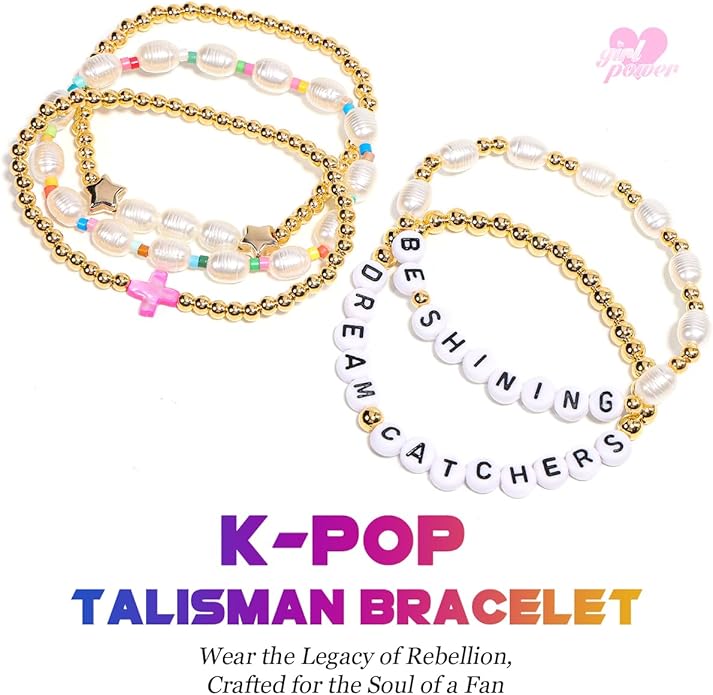 AICase for Korea-Pop Merch Toys Gifts Doll Cosplay Outfit Costume 5 Pcs Stackable Stretch Friendship Beaded K_Pop Bracelets Merchandise Jewelry Gifts for Fans Women Christmas Stocking