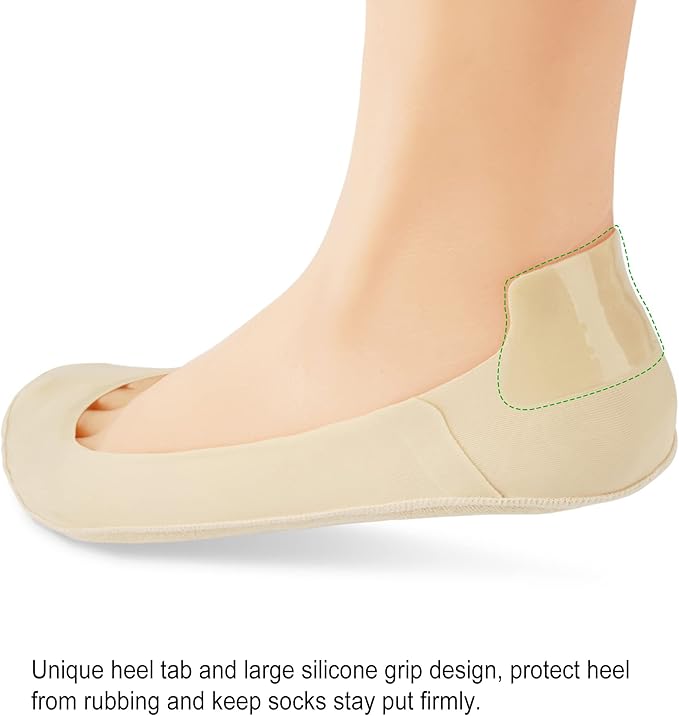 WISVOOO No Show Socks Womens Liner Ultra Low Cut Non Slip Invisible Socks for Flats