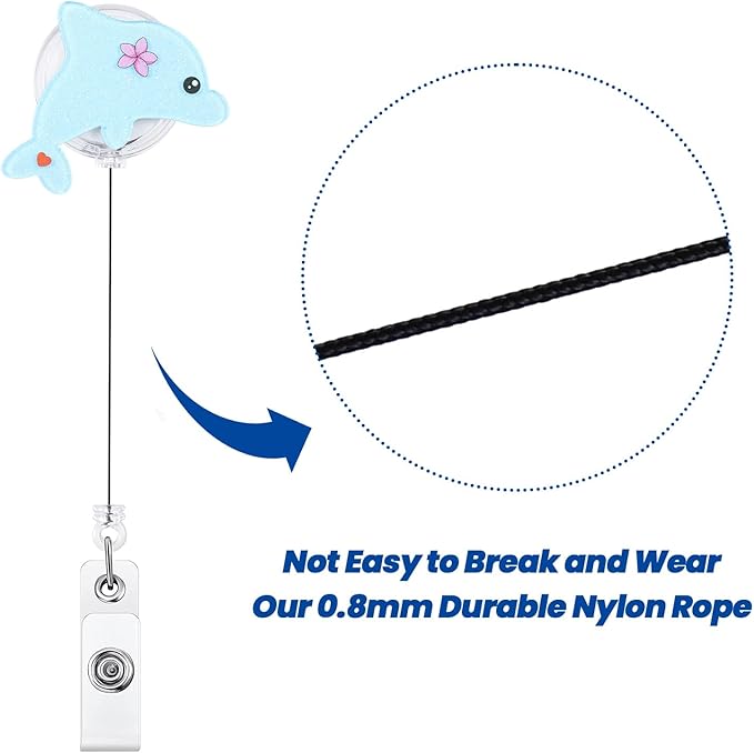 Funny Dolphin Nurse Badge Reel, Cute Retractable ID Card Pediatric Badge Holder, Name Tag Medical Badge Clip for RN CNA LPN MA OB/GYN Peds Nurse Nursing Student Doctor Teacher Medical School Workers
