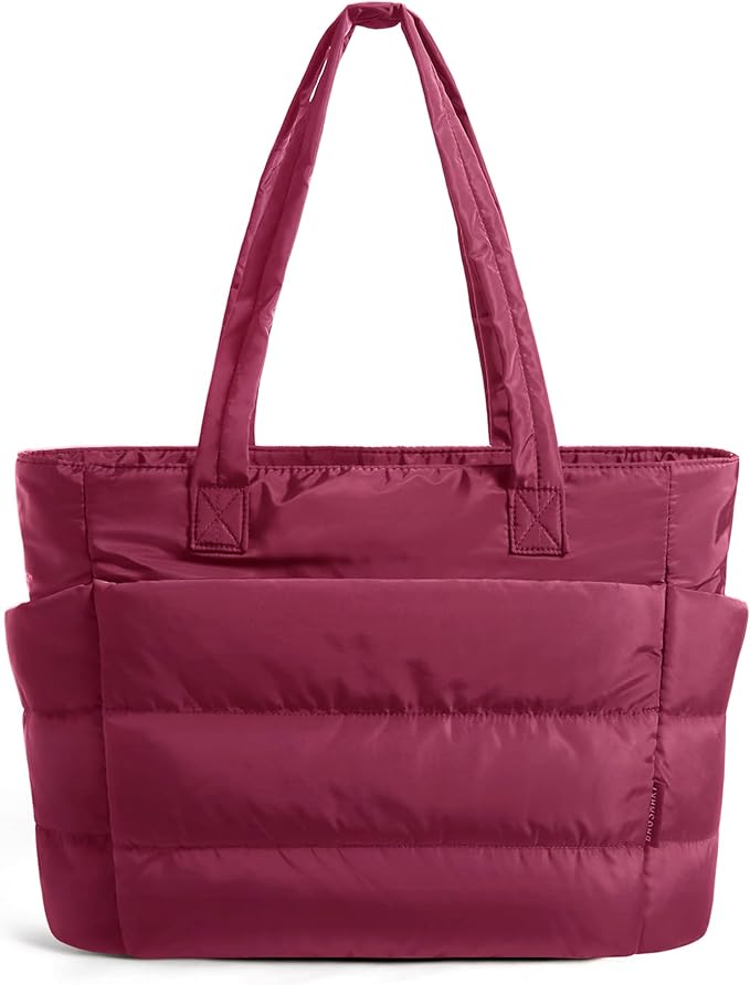 BAGSMART Tote Bag for Women, Lightweight Puffy Tote Bag with Compartments Shoulder Bag Handbag for Travel, Work, Gym | Lightweight, Puffy, Tote Bag with Compartments, Quilted, for Travel, Work