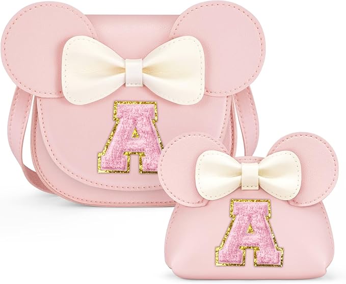 QLOVEA Toddler Purse Gifts for Girls - Birthday Gifts for 3 4 5 6 7 8 Year Old Girl, Little Girl Purse Kids Wallet Crossbody Bag (A, Pink)