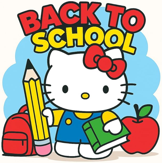 Sanrio Hello Kitty Backpack for Kids | Hello Kitty Bookbag for Girls, Boys, Unisex | Toddler Travel Bag, Mesh Cordura Lightweight Backpack | Ages 3+