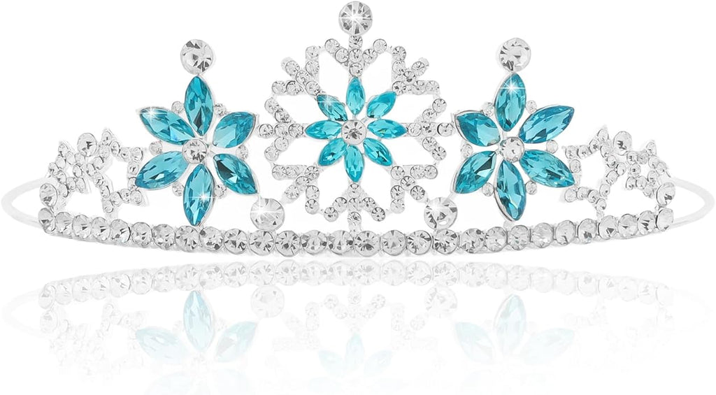 Frozen Elsa Tiaras for Girls Snowflakes Princess Crowns for Girls Sapphire Crystal Tiara and Crown for Women Birthday Girl Crown for Birthday Wedding Pageant Prom Halloween Costume Party