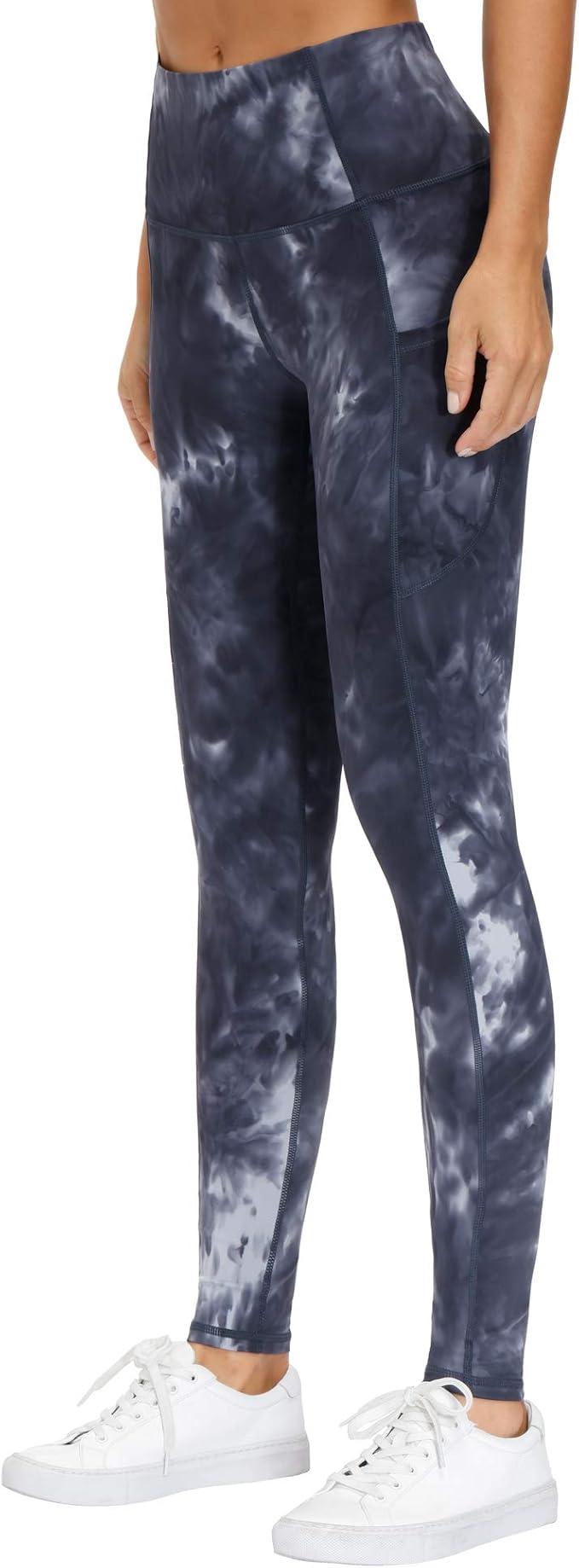 THE GYM PEOPLE Thick High Waist Yoga Pants with Pockets, Tummy Control Workout Running Yoga Leggings for Women