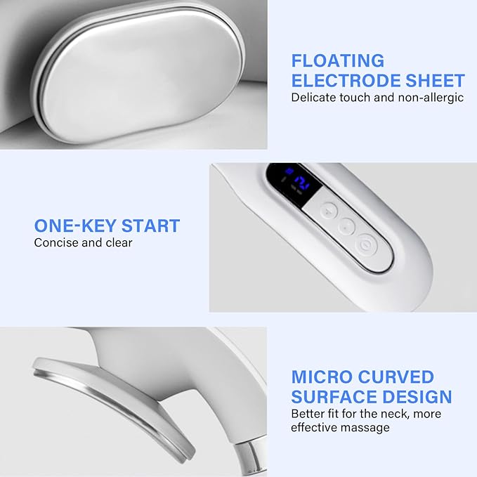 Richie House Neck Massager for Pain Relief Deep Tissue,Electric Portable Neck Massager with Heat for Women Men