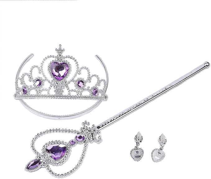 Orgrimmar Princess Dress Up Accessories Gloves Tiara Crown Wand Necklaces Presents for Kids Girls