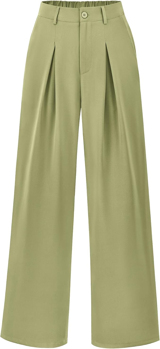 BTFBM Women High Waist Palazzo Pants Spring 2026 Casual Wide Leg Trousers Loose Work Office Business Suit Pant Pockets