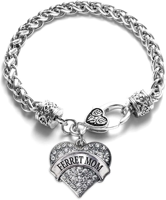 Inspired Silver - Silver Pave Heart Charm Bracelet with Cubic Zirconia Jewelry
