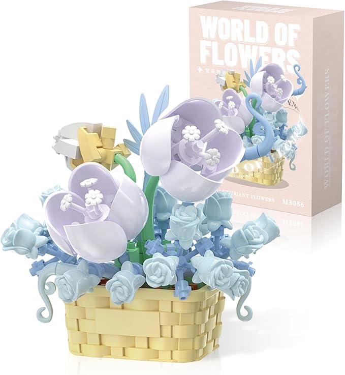 MJDDJA Mini Flowers Building Block Set, Mini Building Blocks, Flower Building Set, Building Block Flowerpot, Mini Bricks Building Sets, Party Favors for Kids Above 10 Years Old(Narcissus 166pcs)