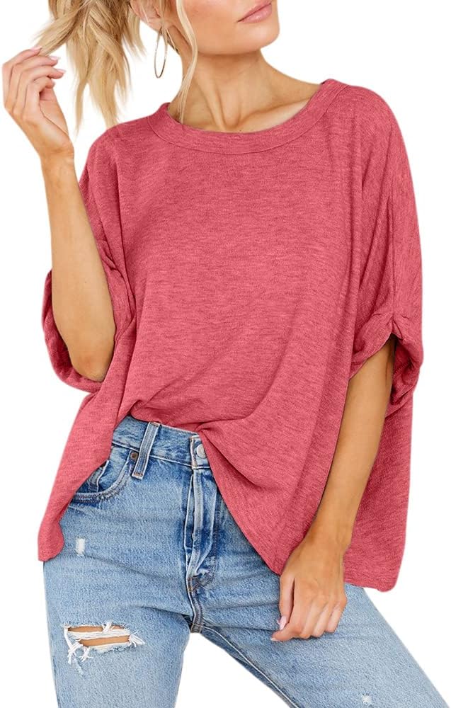 Women Oversized T-Shirt Summer Casual Short Sleeve Loose Tee Tops