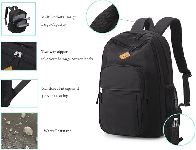 abshoo Classical Basic Travel Backpack For School Water Resistant Bookbag | For School, For School