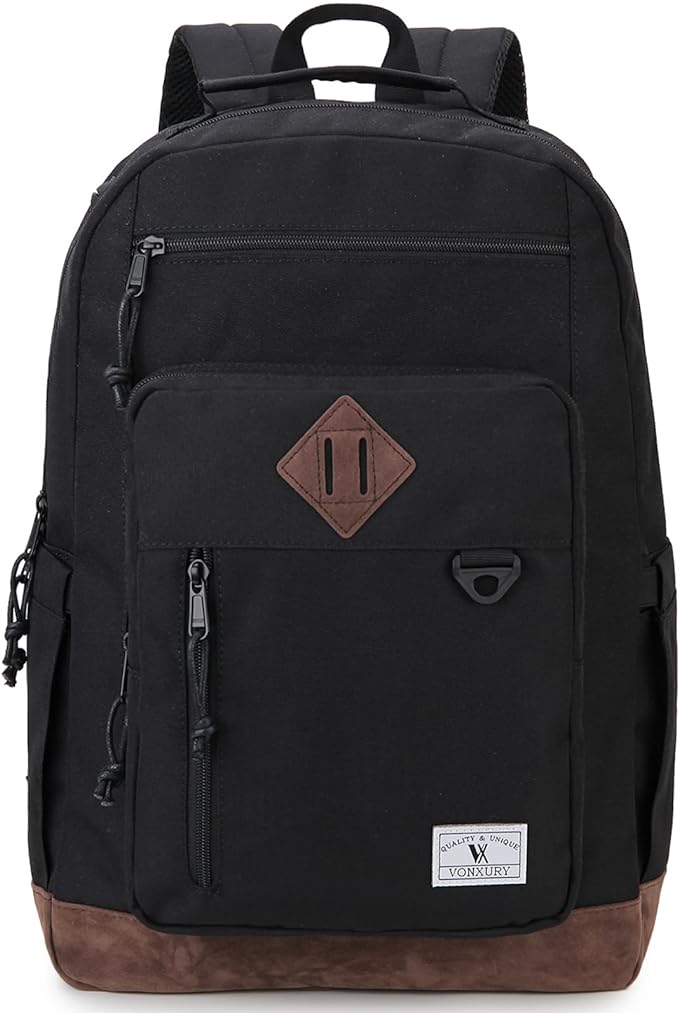 VX VONXURY Backpack for Men Women,Large 17 Inch Bookbag with Mulitiple Pockets,Classical Water Resistant Travel Backpack
