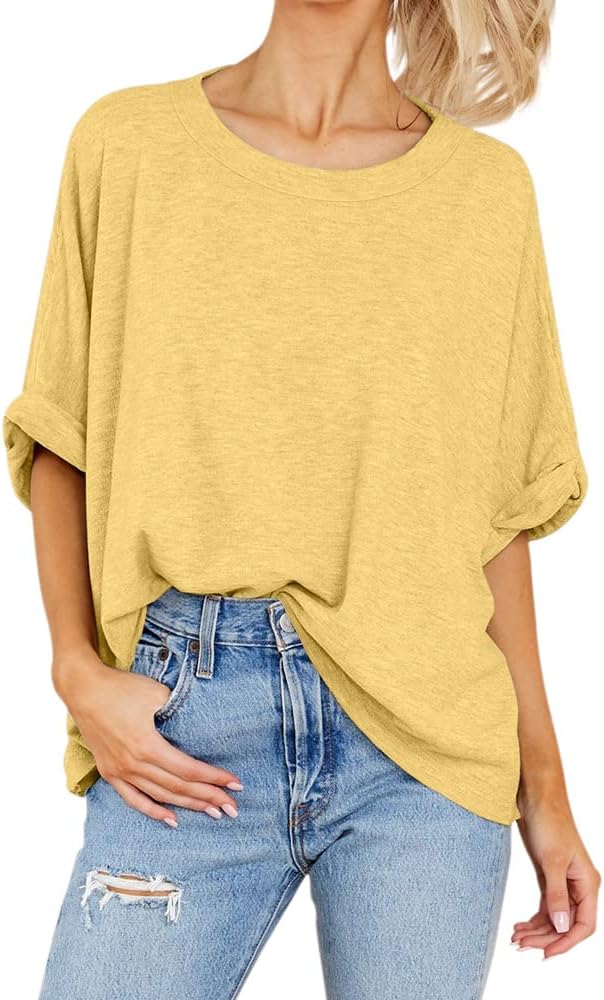 Women Oversized T-Shirt Summer Casual Short Sleeve Loose Tee Tops