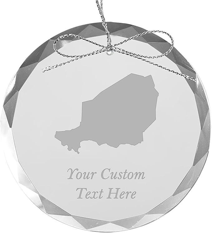 Niger, Personalized Travel Christmas Ornament – Customized Engraved Glass Keepsake - Custom Family Trip & Vacation, 2024, 2025, 2026, 2027 & Name – Destination Xmas Holiday Ornament