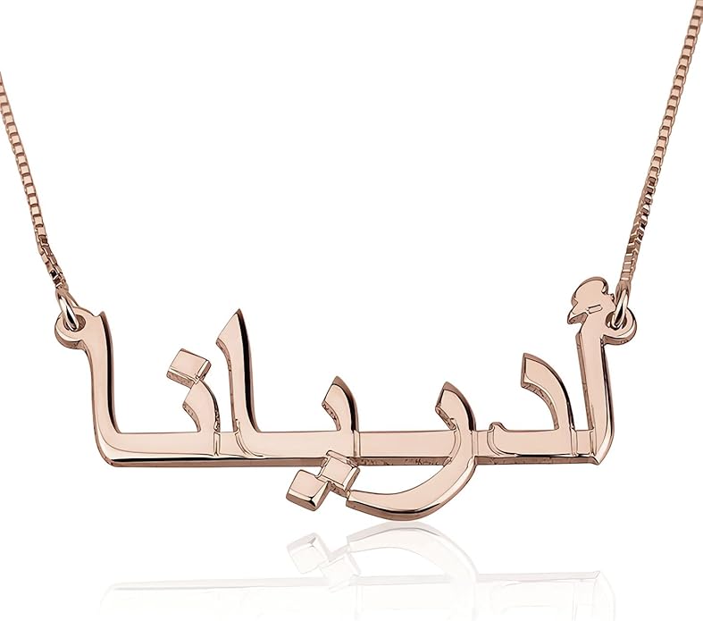RESVIVI Personalized Name Necklace in Diferent Language Custom English Chinese Arabic Greek Hebrew Japanese Korean Russian Hindi Name Pendant Necklace
