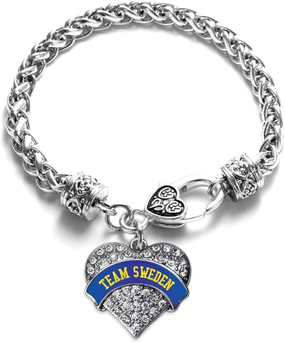 Inspired Silver - Silver Pave Heart Charm Bracelet with Cubic Zirconia Jewelry