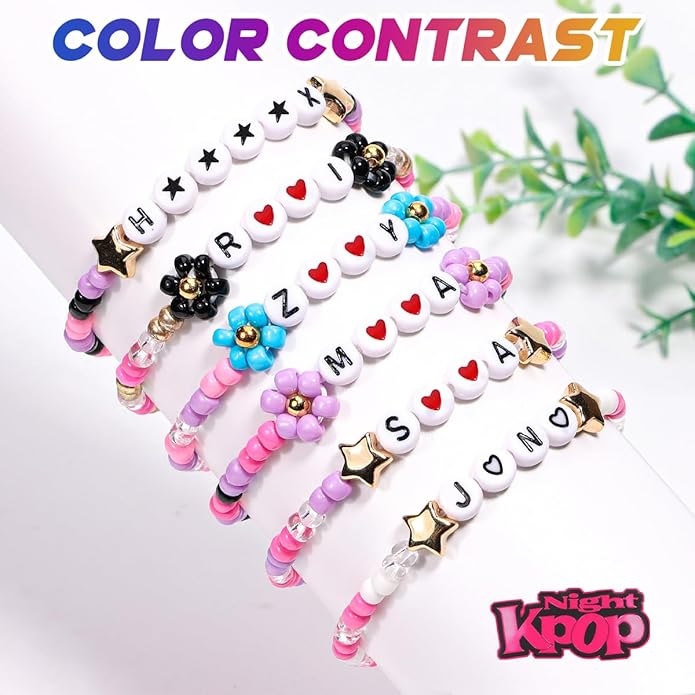 AICase for Korea-Pop Merch Gifts Toys Cosplay Birthday Decorations Bracelets Outfit Costume 6 Pcs Stackable Stretch Beaded Bracelets Merchandise Jewelry Gifts for Fans Women Christmas Stocking