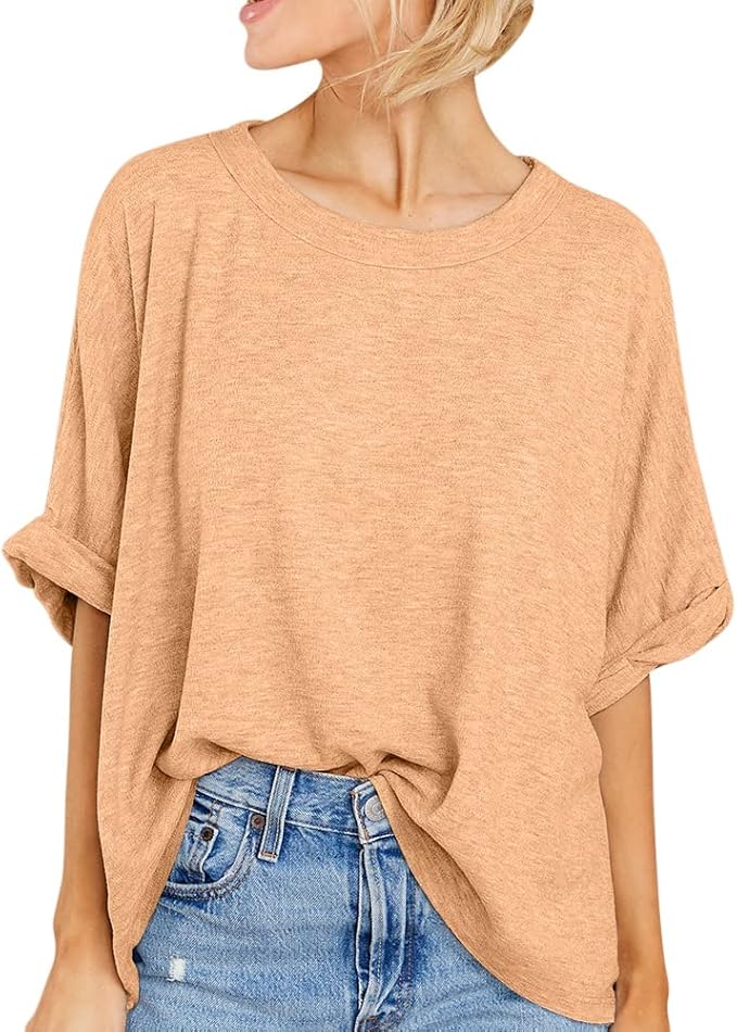 Women Oversized T-Shirt Summer Casual Short Sleeve Loose Tee Tops