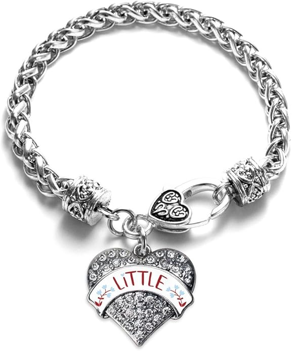 Inspired Silver - Silver Pave Heart Charm Bracelet with Cubic Zirconia Jewelry